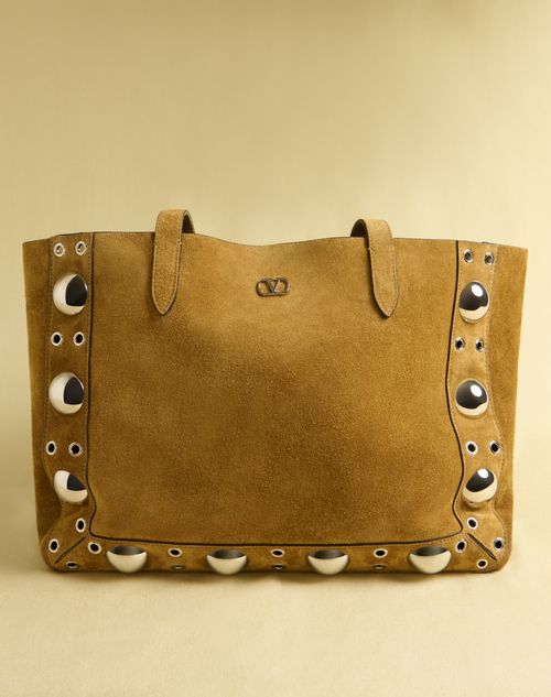 Valentino Garavani Medium Nellcôte Suede Shopping Bag