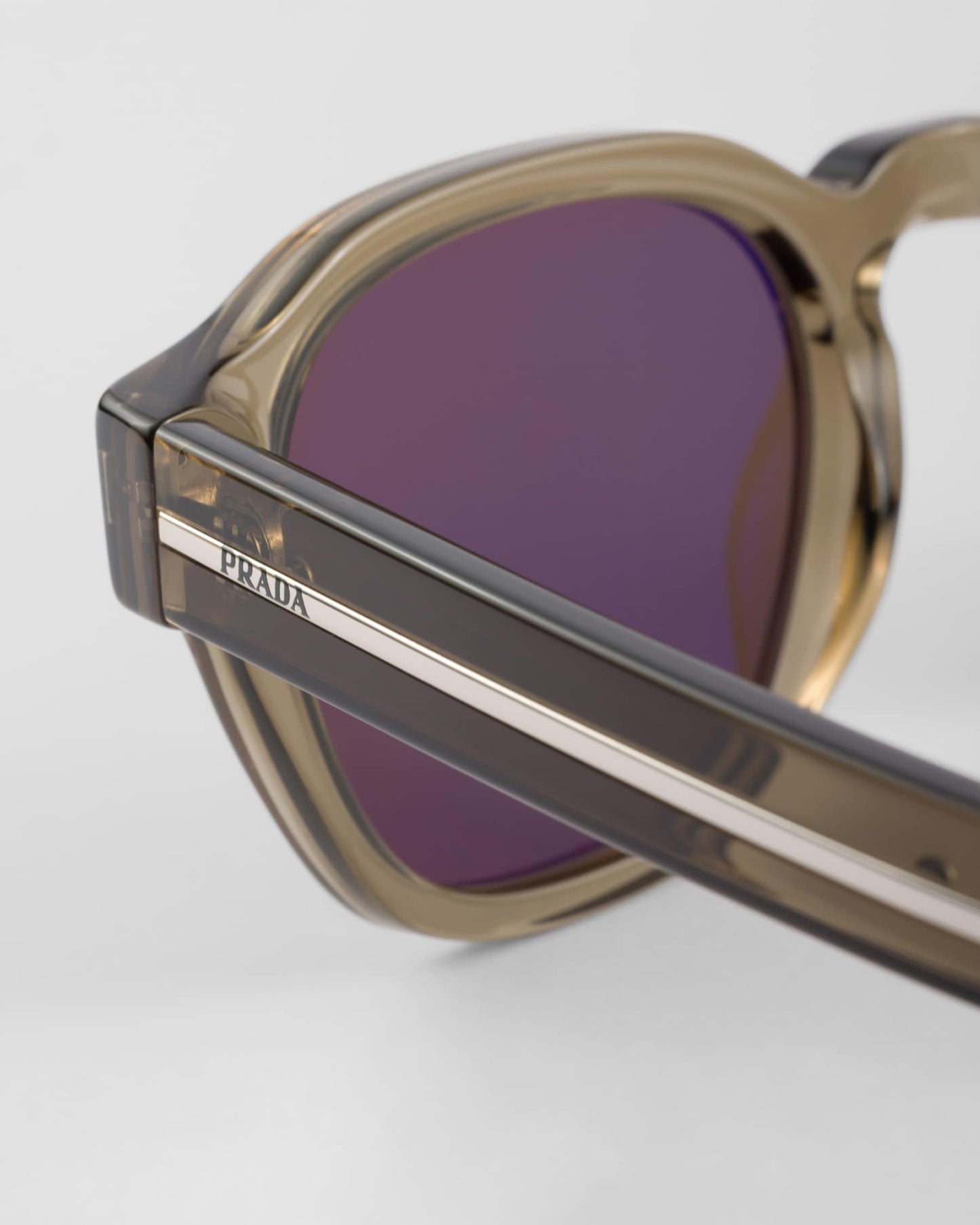 Prada Acetate Sunglasses – Transparent Brown with Walnut Brown Lenses