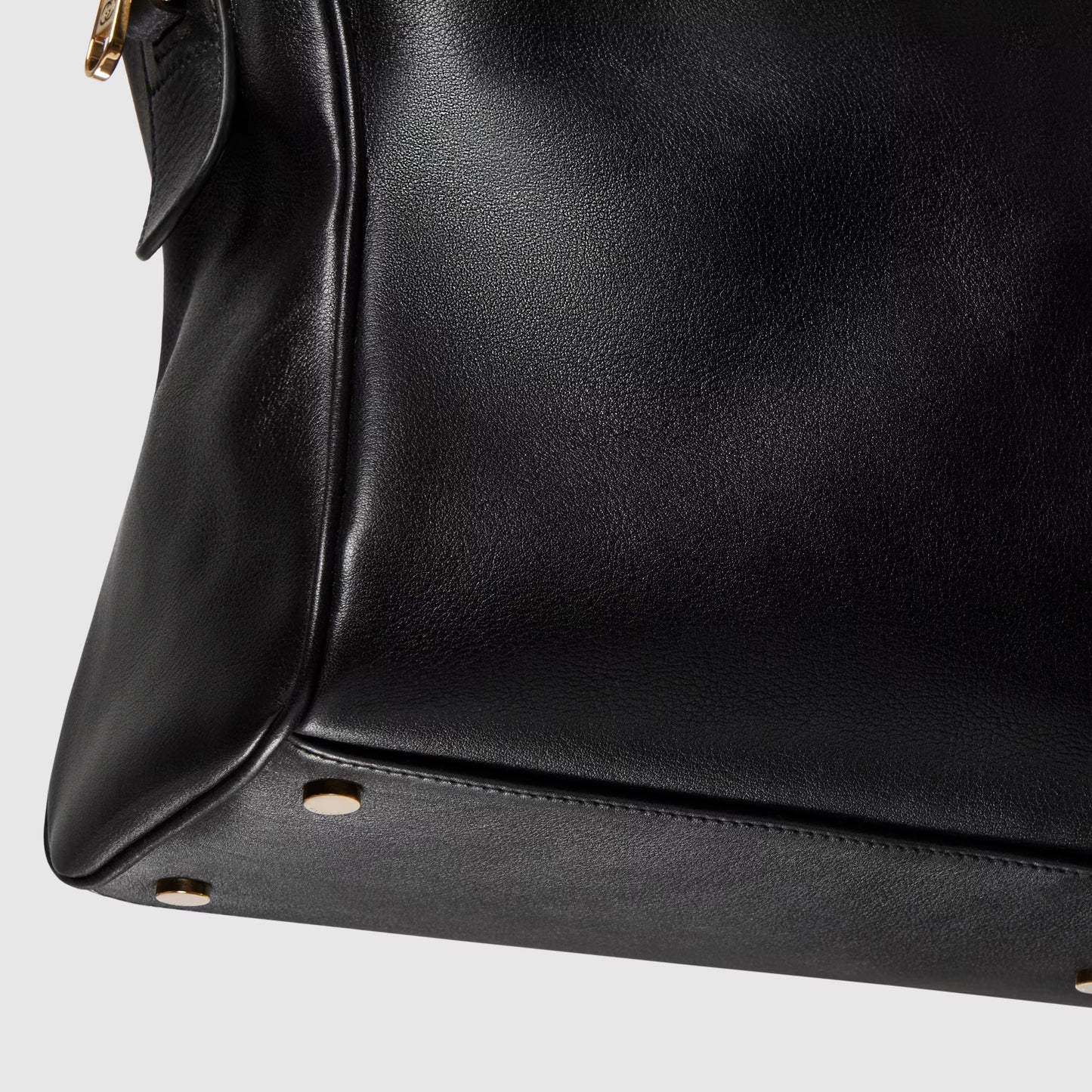 Gucci Web Boston Bag — Black Leather