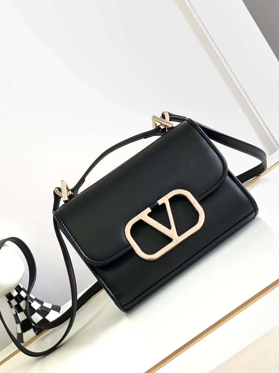 Valentino V-Detail Mini Crossbody Shoulder Bag