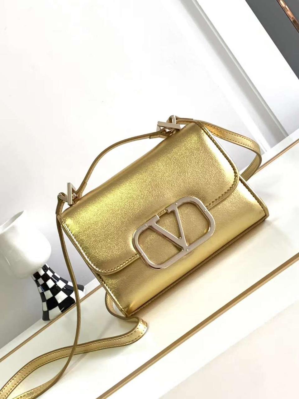 Valentino V-Detail Mini Crossbody Shoulder Bag