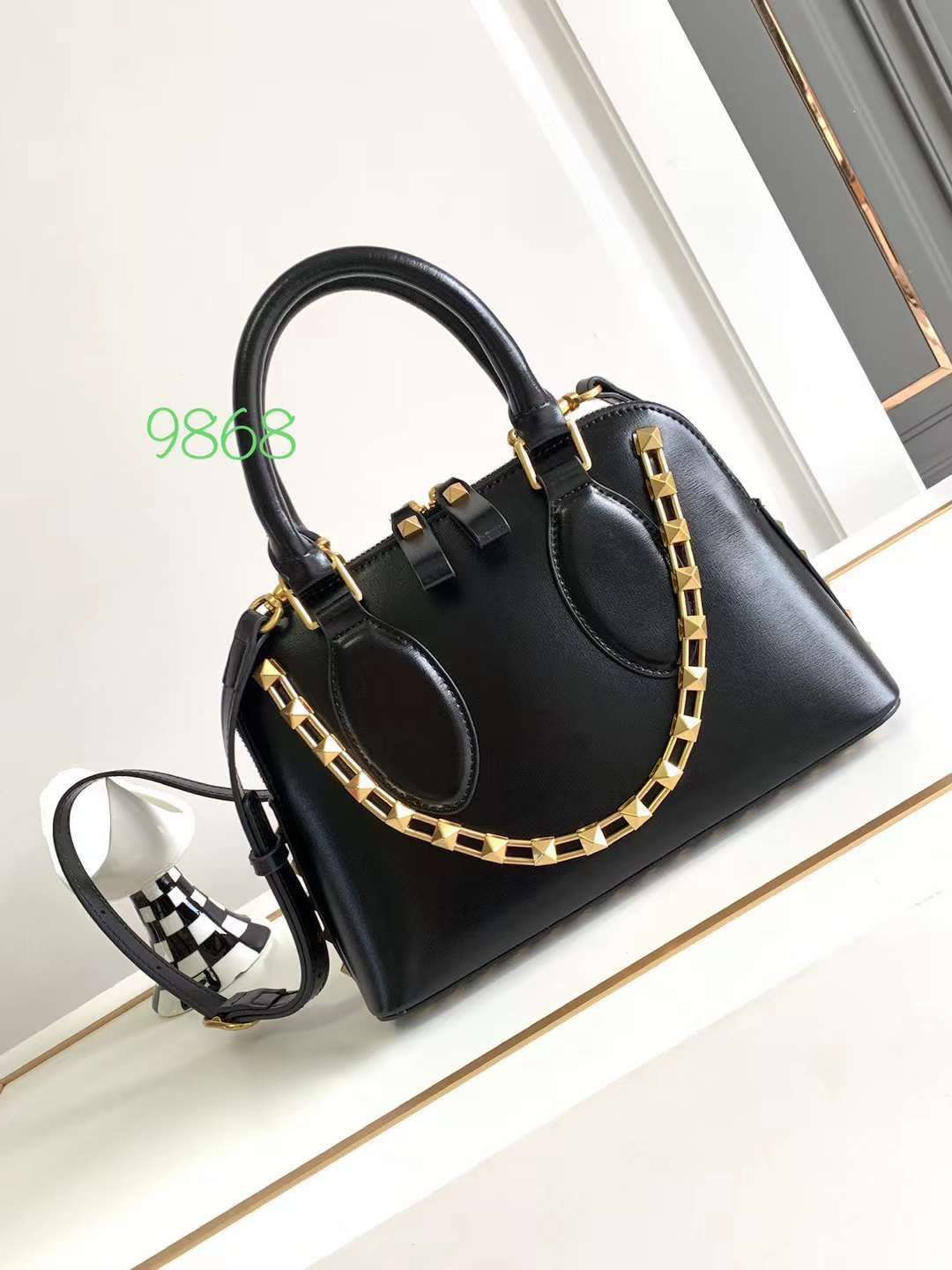 Valentino Garavani Rockstud Top Handle Leather Bag