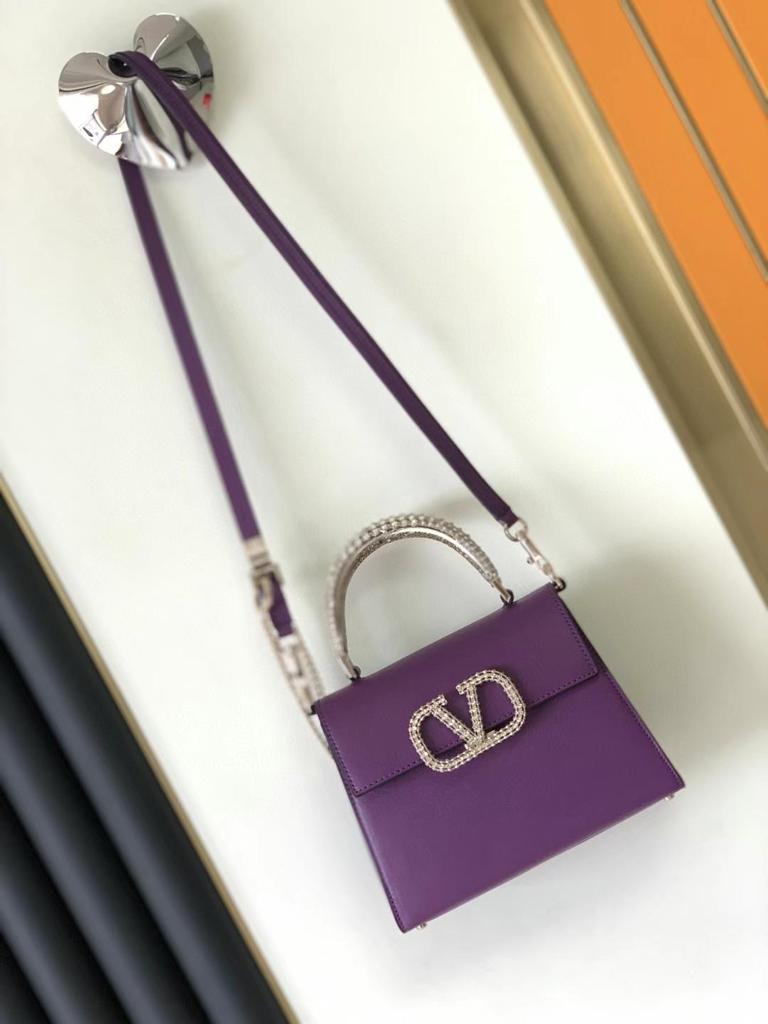 Valentino Crystal Handle Mini Crossbody Bag