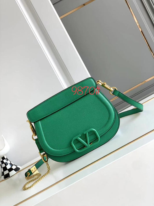 Valentino V-Logo Saddle Crossbody Bag