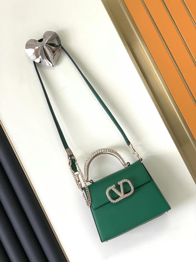 Valentino Crystal Handle Mini Crossbody Bag