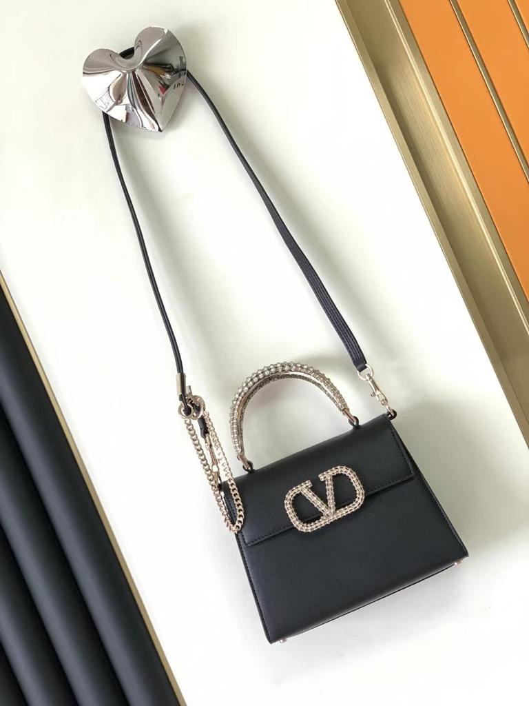 Valentino Crystal Handle Mini Crossbody Bag
