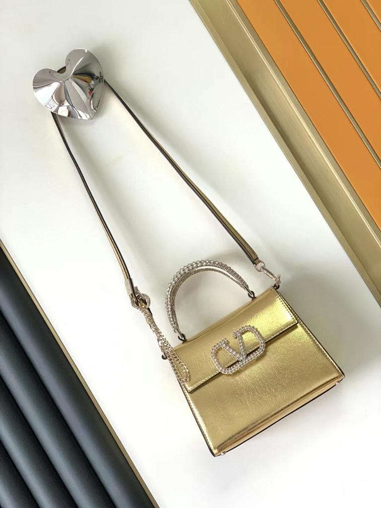 Valentino Crystal Handle Mini Crossbody Bag