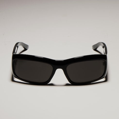 Gucci Rectangular Frame Sunglasses — Black Acetate