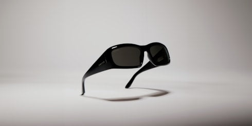 Gucci Rectangular Frame Sunglasses — Black Acetate