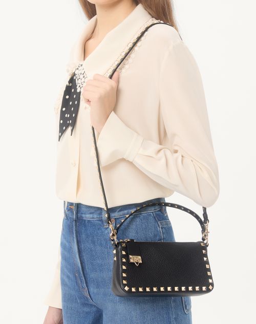 Valentino Small Rockstud Grainy Calfskin Crossbody Bag
