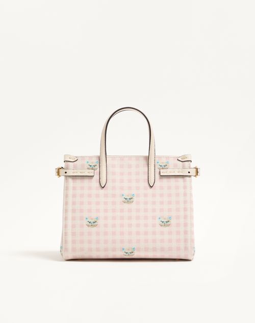 Valentino Garavani Antibes small shopping bag in Vichy Le Chat de La Maison canvas