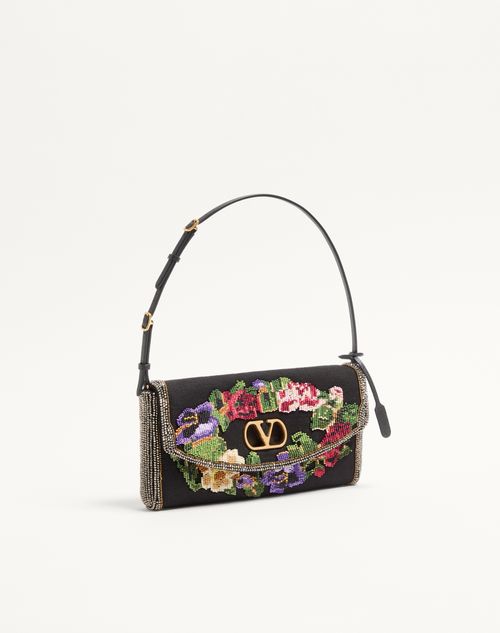 Valentino Garavani Devain Small Embroidered Shoulder Bag