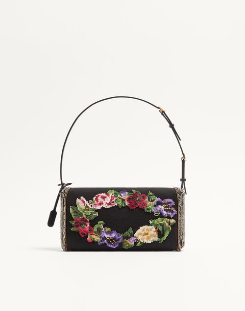 Valentino Garavani Devain Small Embroidered Shoulder Bag