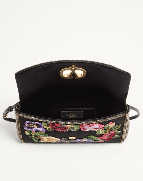 Valentino Garavani Devain Small Embroidered Shoulder Bag