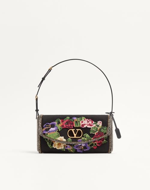 Valentino Garavani Devain Small Embroidered Shoulder Bag