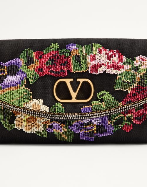 Valentino Garavani Devain Small Embroidered Shoulder Bag
