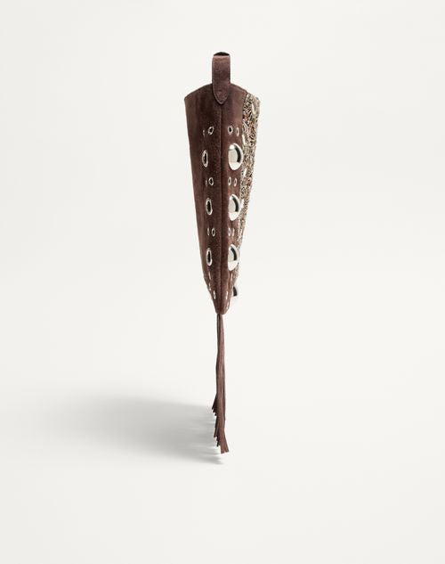 Valentino Garavani Nellcôte Embroidered Shoulder Bag With Fringes