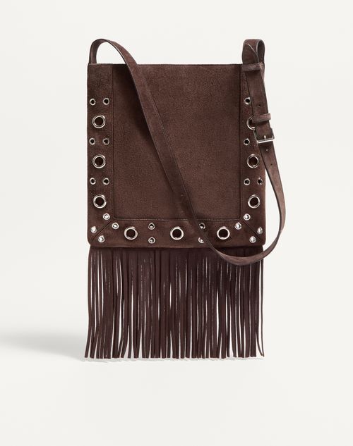 Valentino Garavani Nellcôte Embroidered Shoulder Bag With Fringes