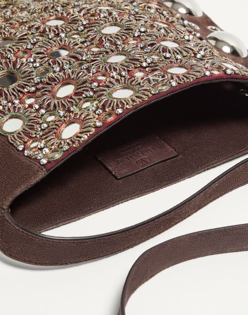 Valentino Garavani Nellcôte Embroidered Shoulder Bag With Fringes