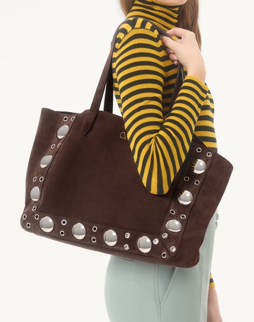 Valentino Garavani Medium Nellcôte Suede Shopping Bag