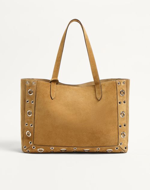 Valentino Garavani Medium Nellcôte Suede Shopping Bag