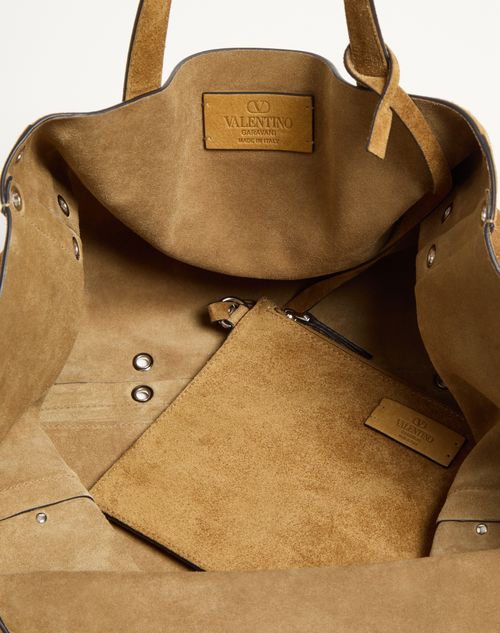Valentino Garavani Medium Nellcôte Suede Shopping Bag