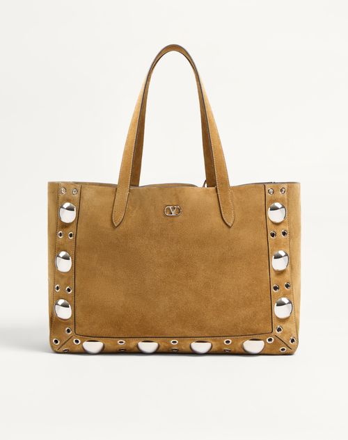Valentino Garavani Medium Nellcôte Suede Shopping Bag