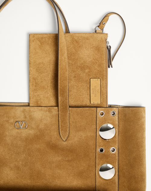 Valentino Garavani Medium Nellcôte Suede Shopping Bag