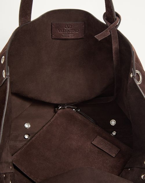 Valentino Garavani Medium Nellcôte Suede Shopping Bag