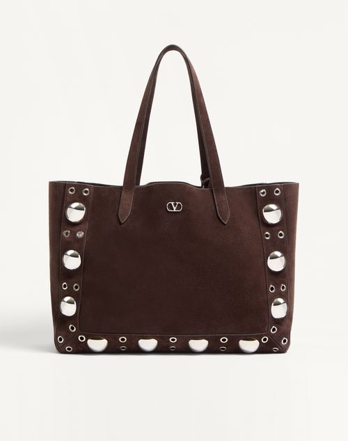 Valentino Garavani Medium Nellcôte Suede Shopping Bag