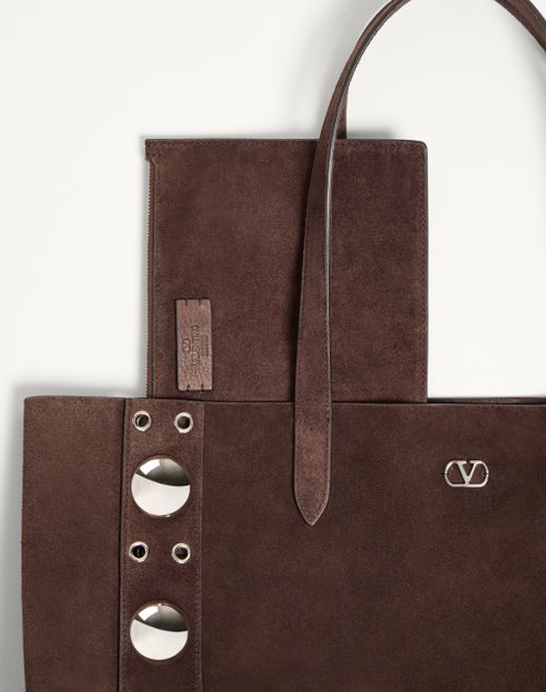 Valentino Garavani Medium Nellcôte Suede Shopping Bag