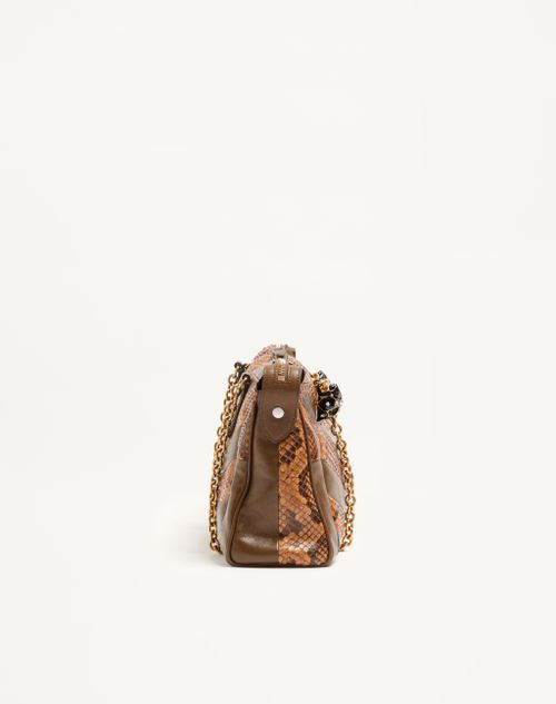 Valentino Garavani Panthea Medium Shoulder Bag In Python And Nappa With Chevron Motif