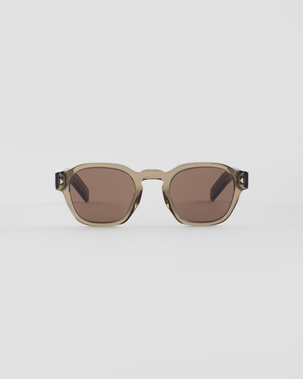 Prada Acetate Sunglasses – Transparent Brown with Walnut Brown Lenses