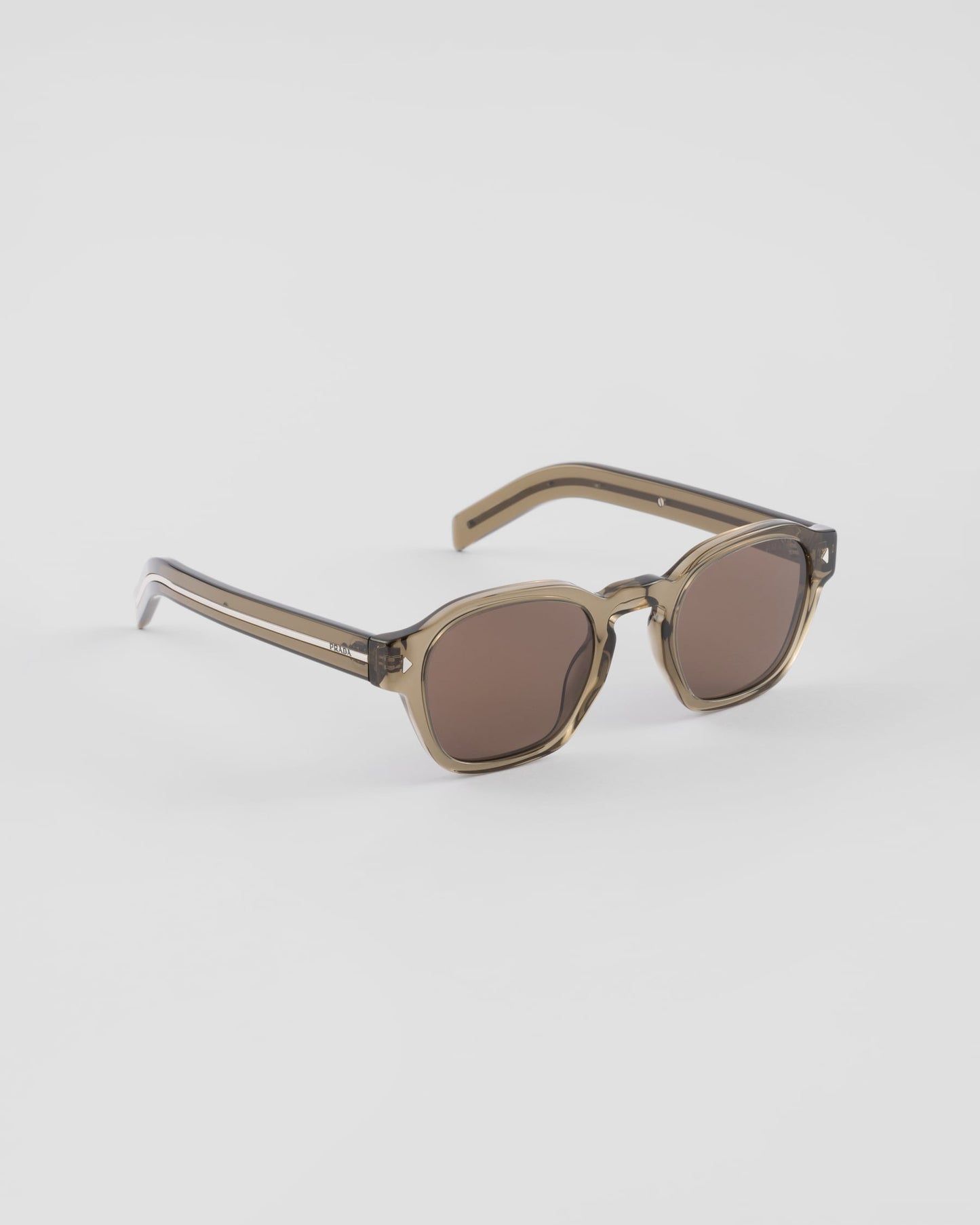 Prada Acetate Sunglasses – Transparent Brown with Walnut Brown Lenses