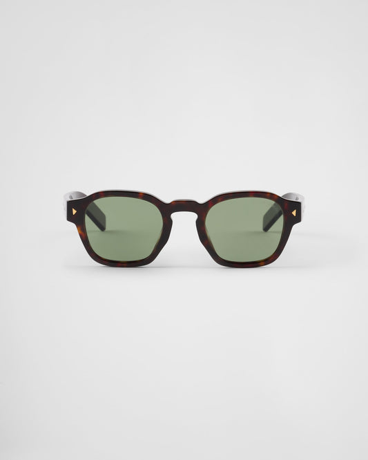 Prada Acetate Sunglasses – Briarwood Tortoiseshell with Willow Green Lenses