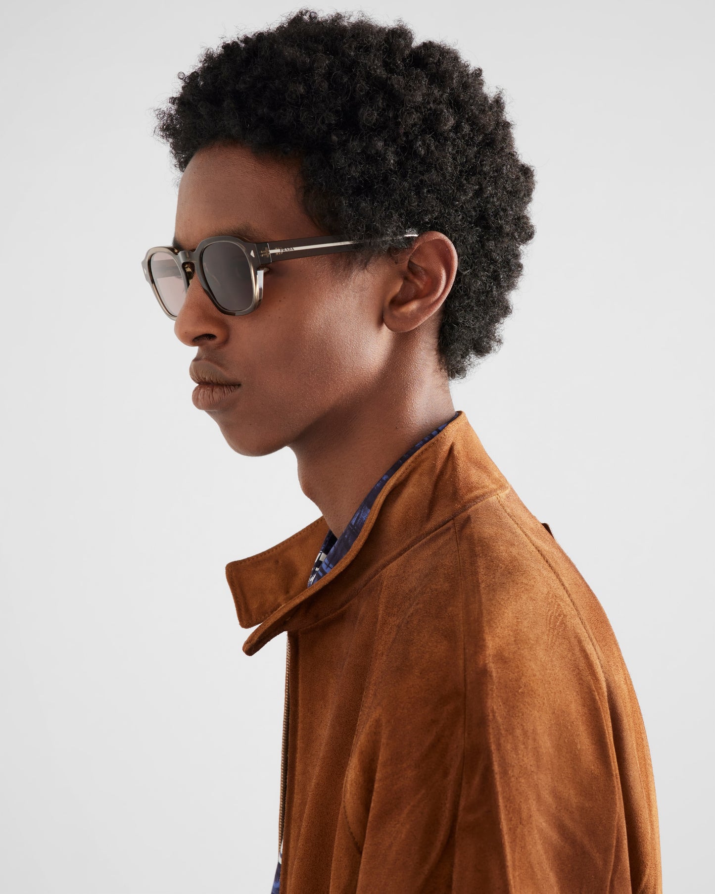 Prada Acetate Sunglasses – Transparent Brown with Walnut Brown Lenses