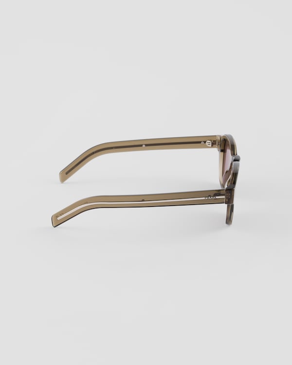 Prada Acetate Sunglasses – Transparent Brown with Walnut Brown Lenses