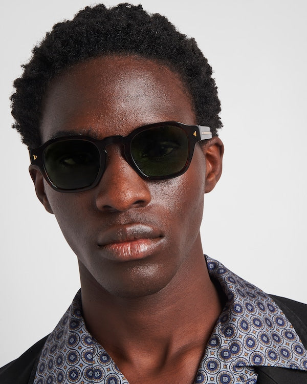 Prada Acetate Sunglasses – Briarwood Tortoiseshell with Willow Green Lenses