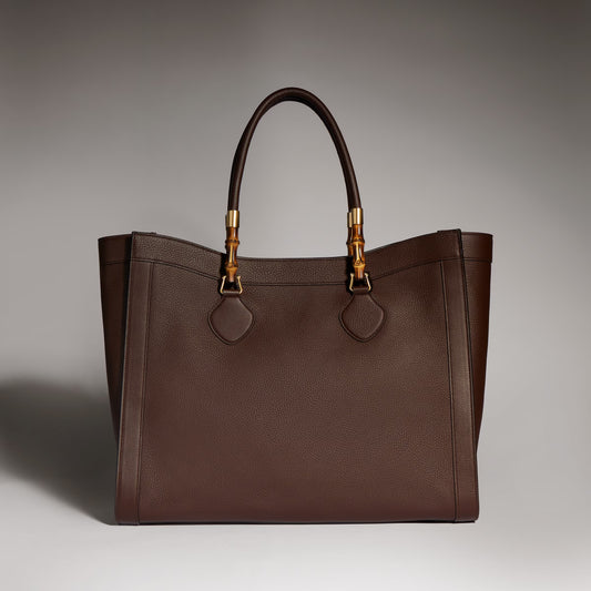 Gucci Bamboo Tote Large — Brown Leather