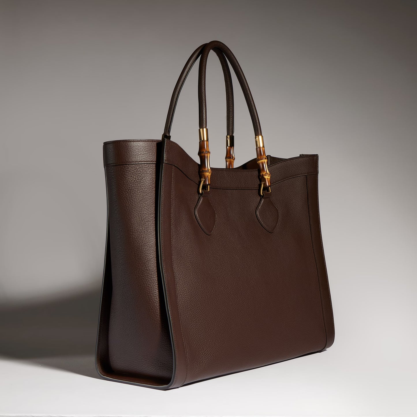 Gucci Bamboo Tote Large — Brown Leather
