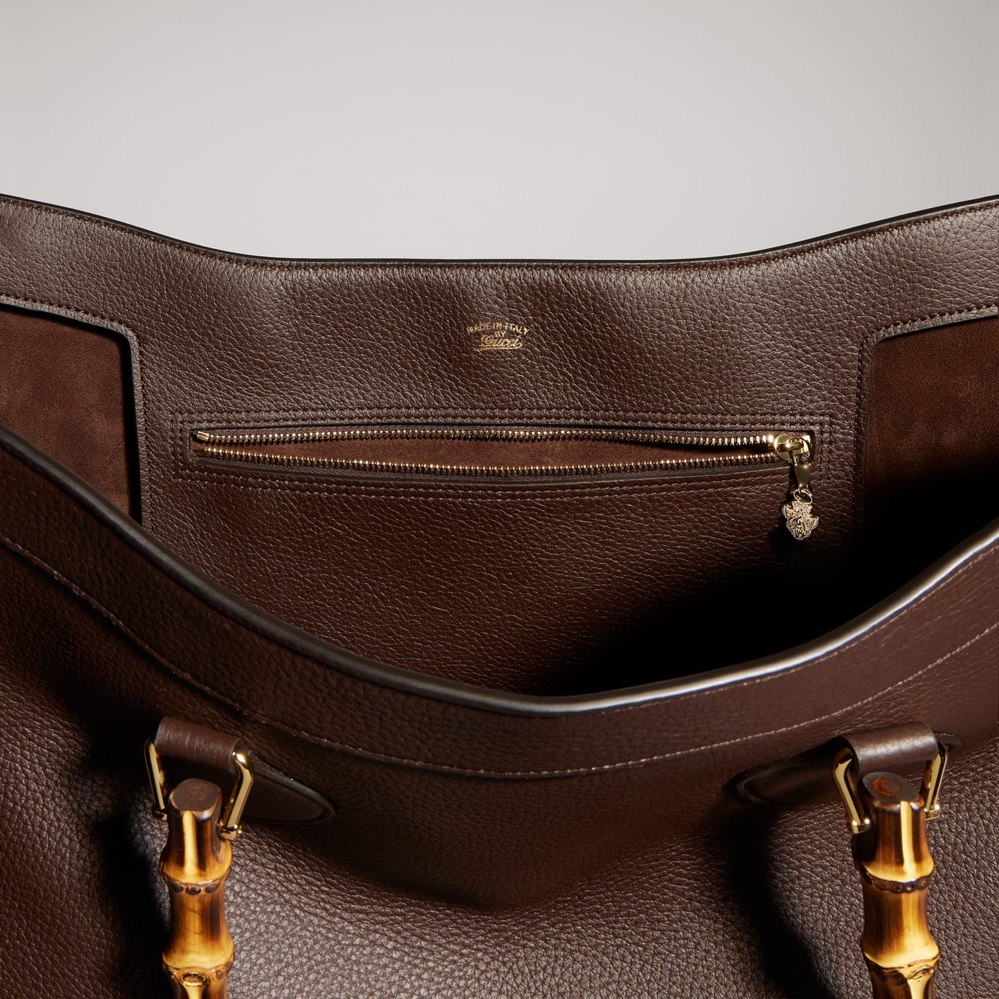 Gucci Bamboo Tote Large — Brown Leather
