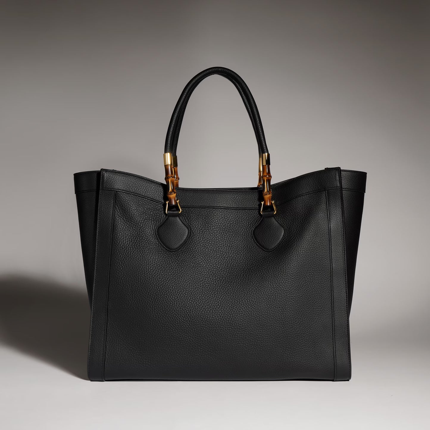 Gucci Bamboo Tote Large — Black Leather