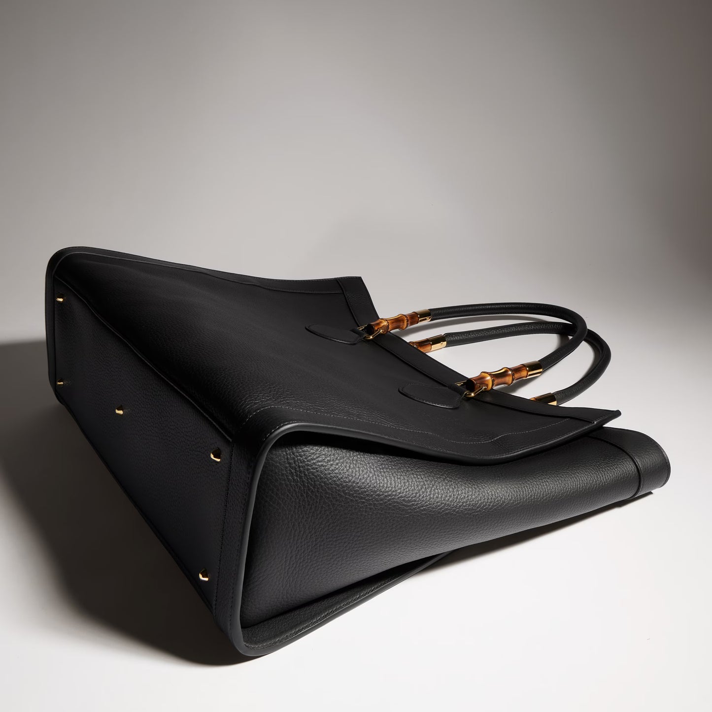 Gucci Bamboo Tote Large — Black Leather
